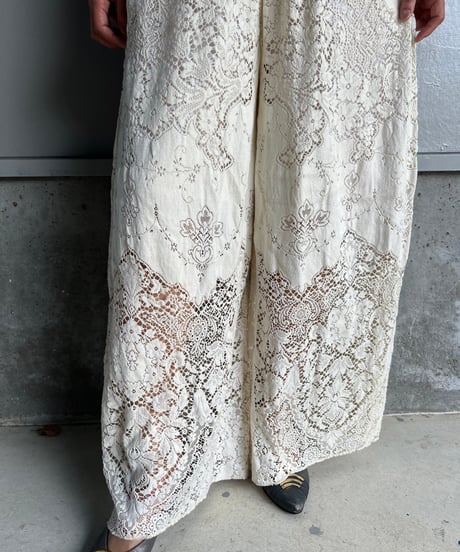 remake vintage lace wide pants A
