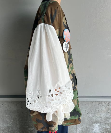 remake balloon sleeve military jacket B