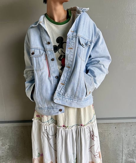 remake damage unique denim jacket