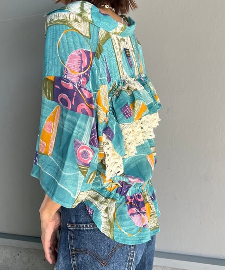 remake frill colorful shirt