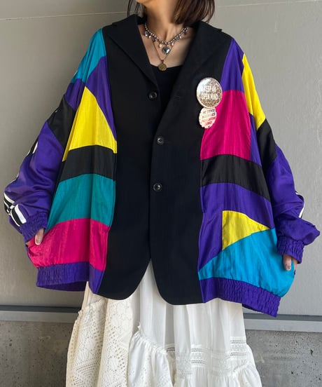 remake colorful nylon tailored jacket D