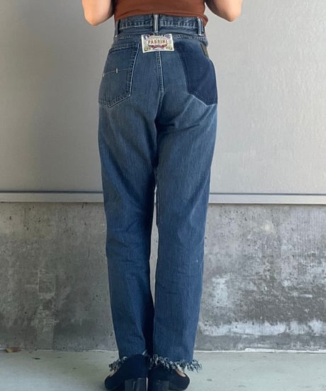 remake differences message denim pants A