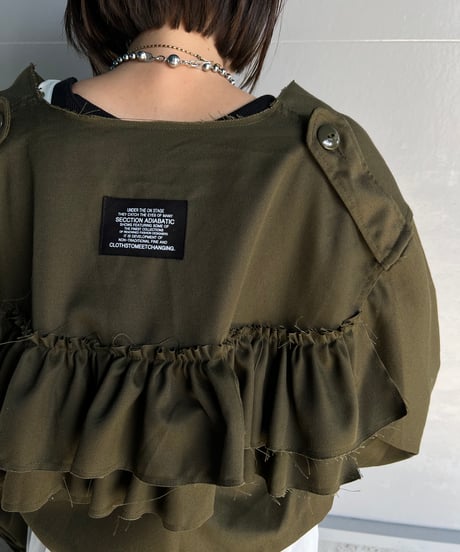 remake military frill  jacket