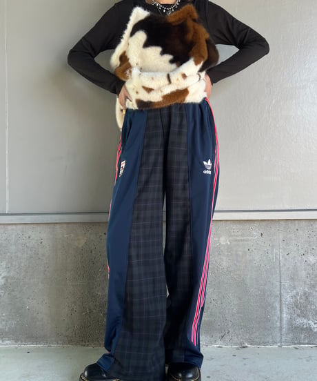 remake adidas plaid mix pants