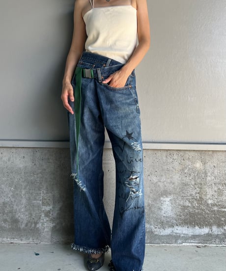 remake differences message denim pants