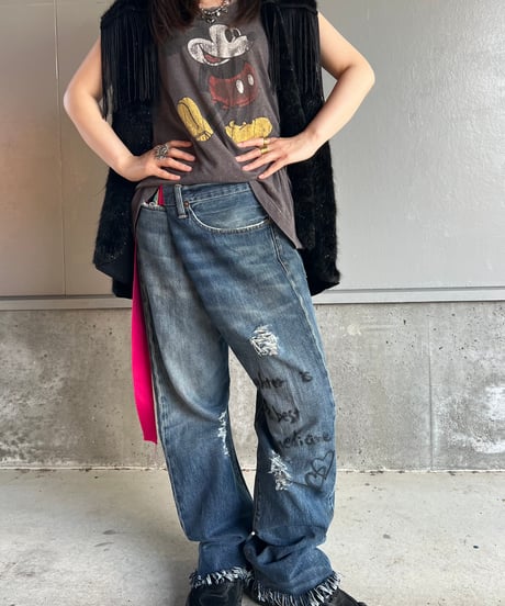 remake differences message denim pants B