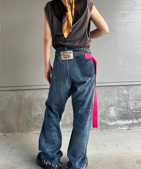 remake differences message denim pants B