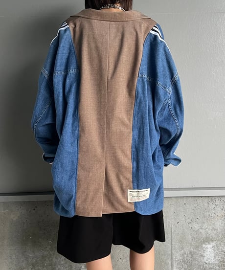 remake denim shirt tailored  jacket