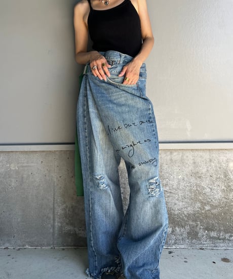 remake differences message denim pants