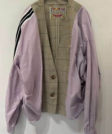 remake shirt tailored no collar jacket