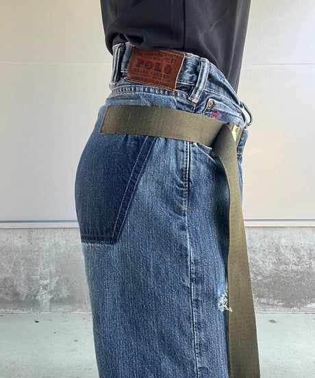 remake differences message denim pants A