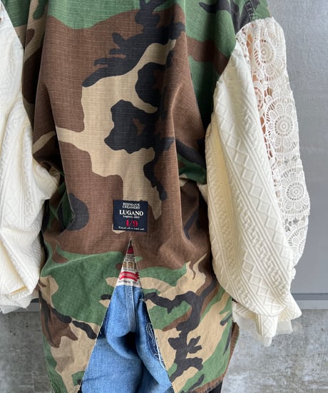 remake balloon sleeve military jacket A