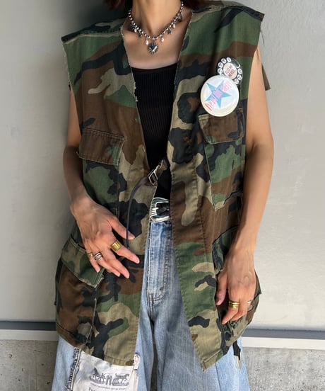 remake military frill vest