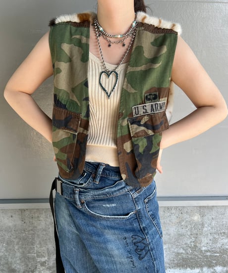 remake militaryfur vest