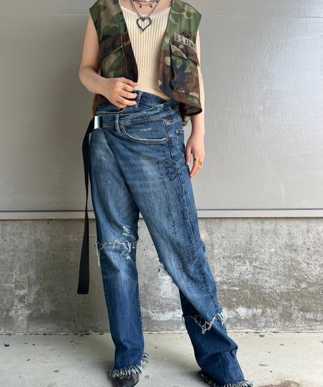 remake differences message denim pants E
