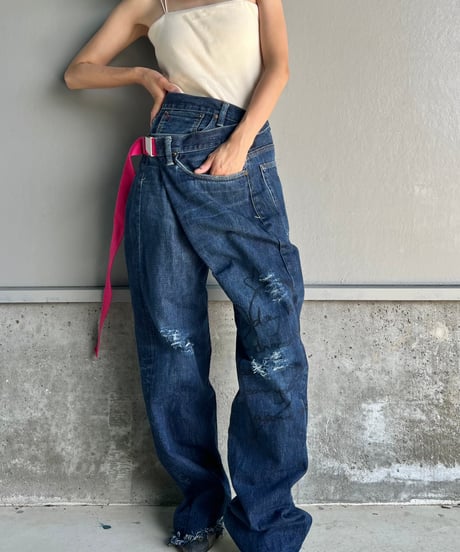 remake differences message denim pants