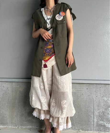 remake military frill vest