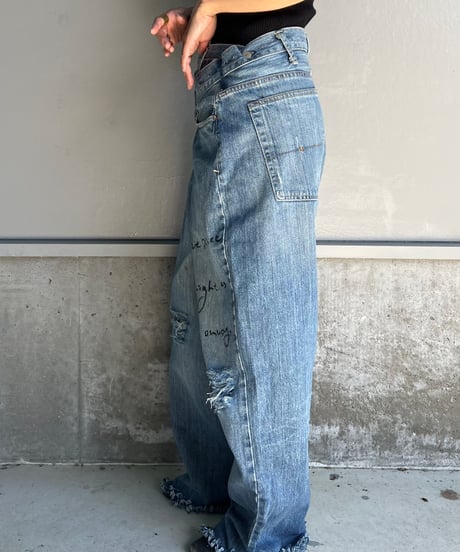 remake differences message denim pants