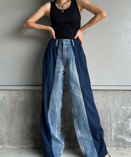 remake sporty  docking denim pants