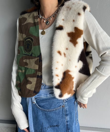 remake militaryfur vest