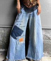 remake wide volume denim pants A