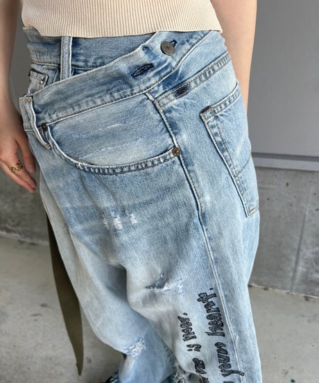 remake differences message denim pants D