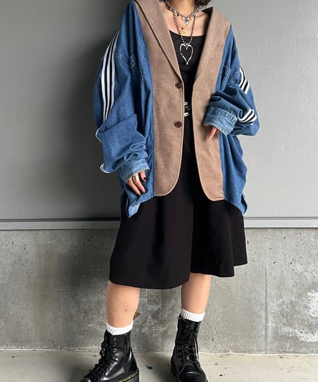 remake denim shirt tailored  jacket