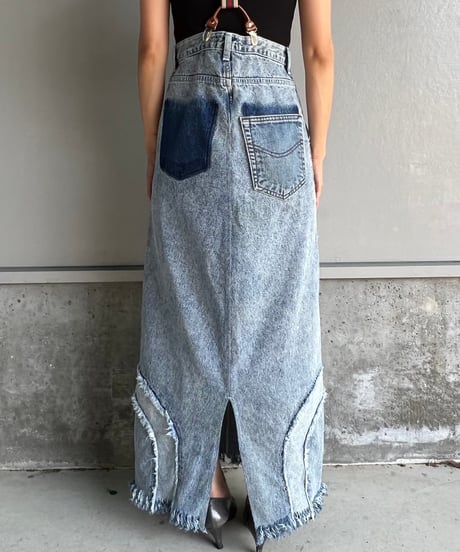 remake denim long skirt