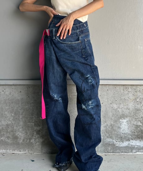 remake differences message denim pants