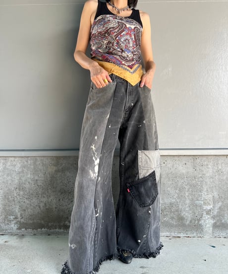 remake wide volume denim pants