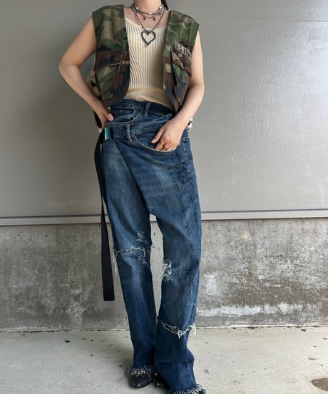 remake differences message denim pants E