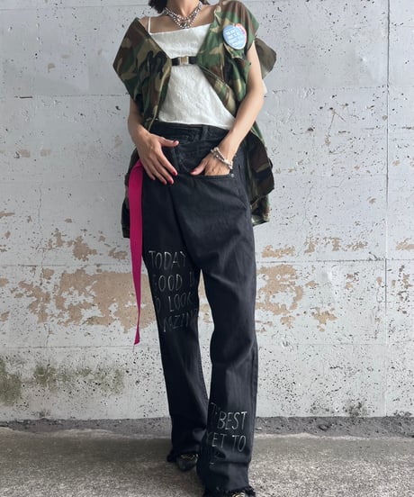 remake differences message denim pants