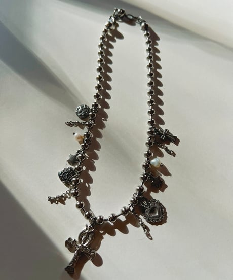 stainless charm necklace cross