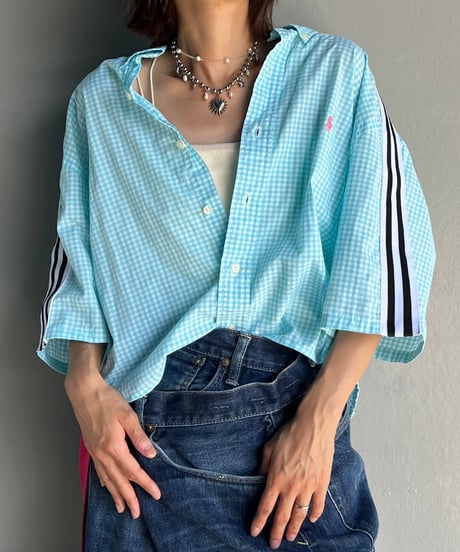 remake frill  line  half shirt