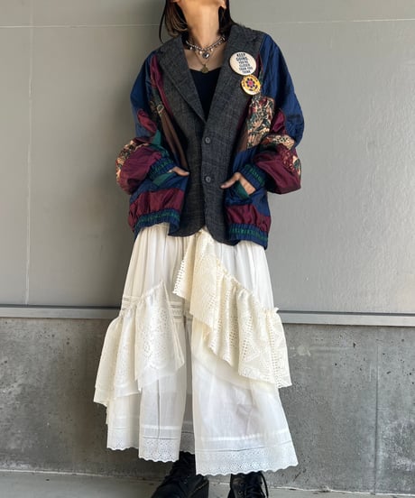 remake dark flower tailored jacket