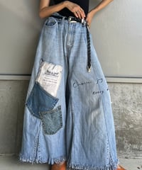 remake wide volume denim pants B