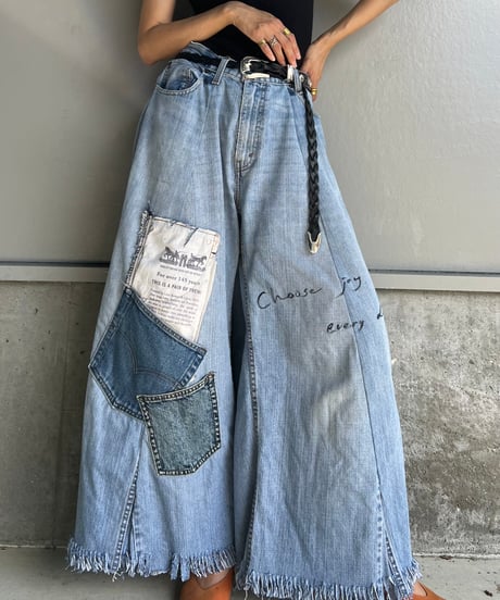 remake wide volume denim pants B