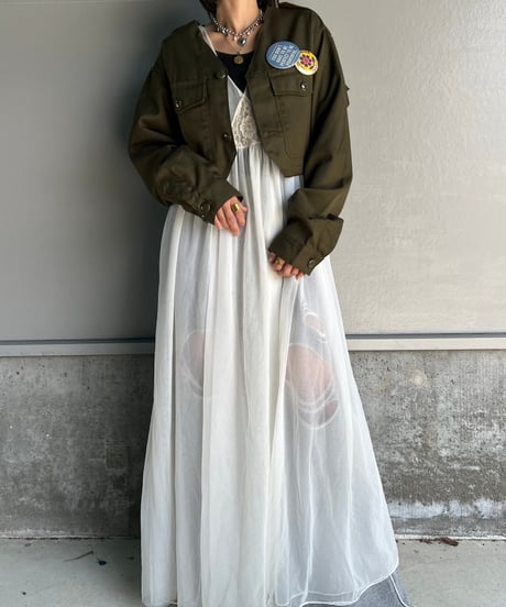 remake military frill  jacket