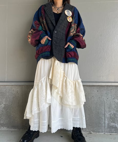 remake dark flower tailored jacket