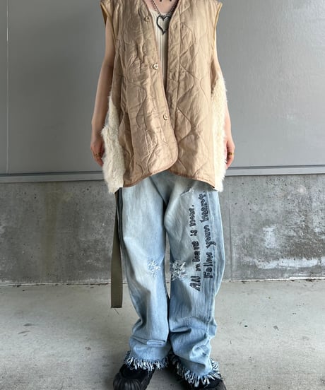 remake differences message denim pants D