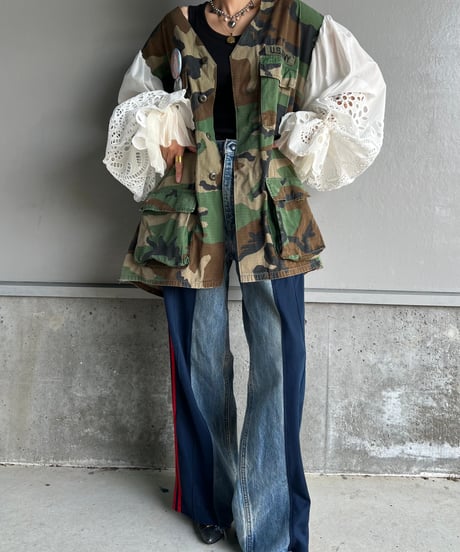 remake balloon sleeve military jacket B