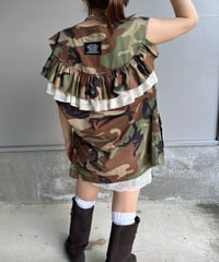 remake military frill vest