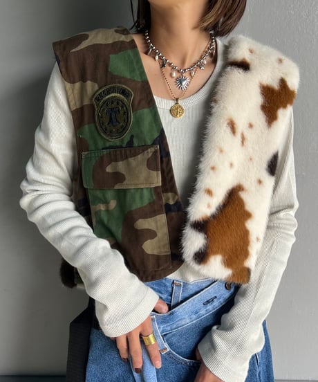 remake militaryfur vest