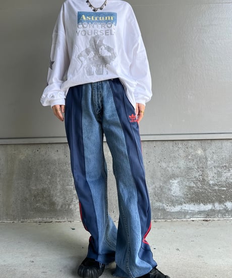remake sporty  docking denim pants
