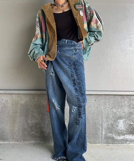 remake differences message denim pants B