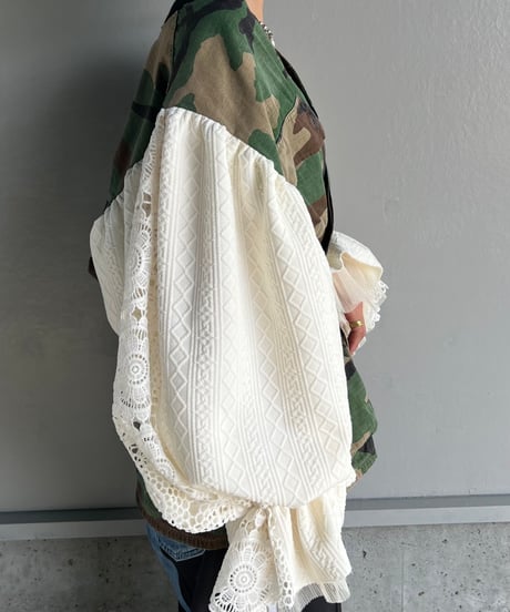 remake balloon sleeve military jacket A