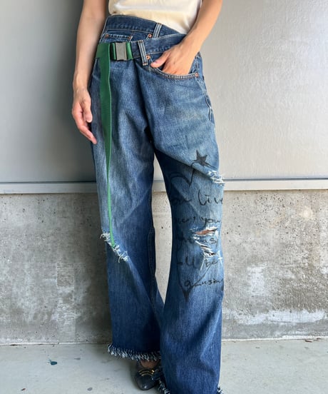 remake differences message denim pants