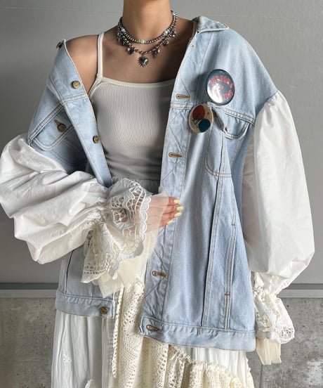 remake baloon sleeve pocket denim jacket