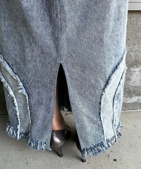 remake denim long skirt