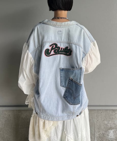 remake baloon sleeve pocket denim jacket